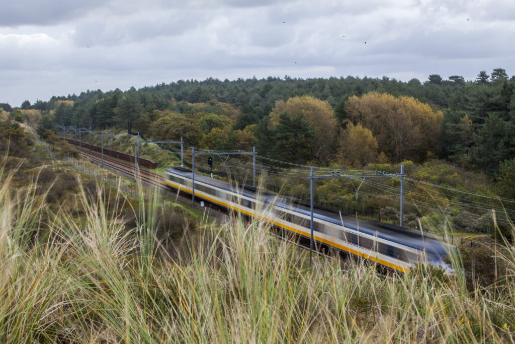 train to zandvoort through the dunes